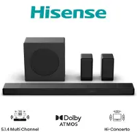 Hisense 5.1.4 CH Soundbar, 600 W, 5.1.4 Kanäle, 600 W, DTS:X, Dolby Atmos, 280 W, 20000 Hz, Kabellos