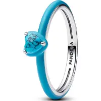 Pandora 193828C01 Damenring Silber Türkisfarbenes Herz