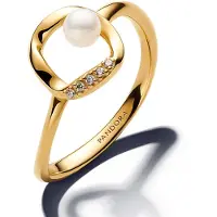 Pandora 163831C01 Damenring mit Kleiner Perle Goldfarben