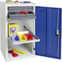 Stumpf & Kossendey Stumpf Werkzeugschrank S3000 lichtgrau enzianblau 2 ausziehbare Schubladen 1...
