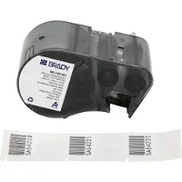 Brady M5-125-461, Polyester, Schwarz auf weiss/Transparent, 25.40 x 25.40(44.45) mm, selbstlaminier