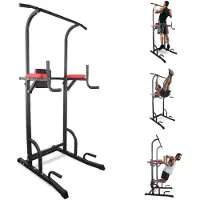 Mobiclinic Krachtstation, Power Tower Dipstation, Tot 100 kg, MultiFit, Hoogte en rugleuning verstelbaar, Power Tower Dipstation, Europese merk, Mult
