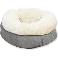 Afp Donut Kuschelbett für Katzen mit Plüsch grau