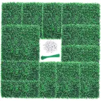 Famanu Kunstpflanzen Hegpanelen 50x50 Cm - Buxuslook für Innen & Außen - 12 Stück