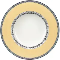 Villeroy & Boch Suppenteller "Suppenteller Audun Fleur ø 24,2 cm weiß-grau-gelb"