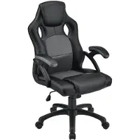 Juskys Racing Schreibtischstuhl Montreal (grau) - Gaming Stuhl ergonomisch, höhenverstellbar & gepolstert, bis 120 kg - Bürostuhl Drehstuhl