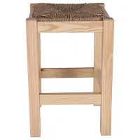 Wellhome Niedrige Quadratische Rustikale Holzbank Ohne Lack 32.5x32.5x48.5 Cm