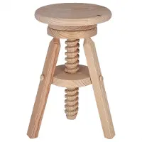 Wellhome Drehbarer Runder Holzhocker Ohne Lackierung 29x29x64 Cm