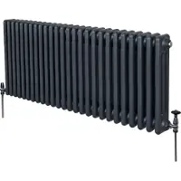 MonsterShop Traditioneller 3-Spalten-Heizkörper - 600 x 1192 mm - Anthrazitgrau