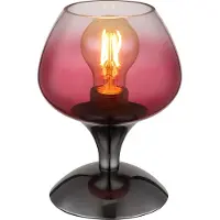 Globo Tischleuchte aus Rotguss Maxy mit rotem Glas Ø 15cm