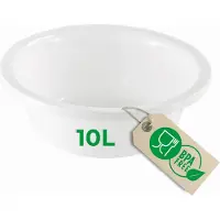 Novaliv Spülschüssel Rund 10L, D40 cm, Weiss, BPA-frei Spülmaschinenfest Ideal für Küche und Camping