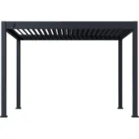Paragon , Pergola / Pavillon mit Lamellendach "Tuscan 1012", anthrazit, 310 x 370 x 256 cm (L x B x H)