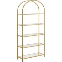 Vasagle Bücherregal mit 5 Ablagen aus Hartglas B34LGT050A01
