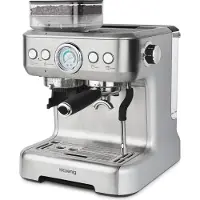H.Koenig Espressomaschine mit Mahlwerk EXPRO980, 2,7 l, 250 g, Körnungsbehälter, 15 Mahlgrößen, italienische Pumpe, individuell anpassbare Dosierung für 1 oder 2 Tassen, Druck 20 bar, Vollautomat