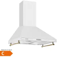 Klarstein Victoria Dunstabzugshaube 60cm Retro-Design 630m3/h 2 LED-Lampen Weiß