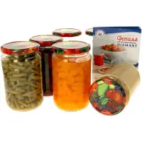 MamboCat 6er Set Rundglas 720 ml To 82 Obst Deckel incl. Diamant Gelierzauber Rezeptheft
