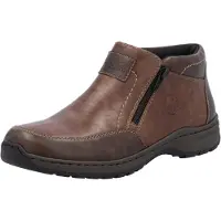 Rieker Winterboots , Herren, Gr. 42, braun (dunkelbraun), Lederimitat, Schuhe Winterboots, Winterstiefelette, Halbschuh mit beidseitigen Reißverschlüssen, Topseller