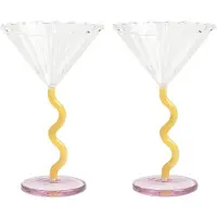 &Klevering - Coupe Curve Cocktailglas, caramel (2er-Set)
