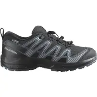 Salomon - Wasserfeste Wanderschuhe - XA Pro V8 WP J Black / Turbulence / Quarry - Kindergröße 33 - schwarz