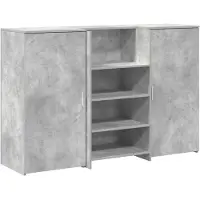 vidaXL Empfangstheke Betongrau 155x50x103,5 cm Holzwerkstoff