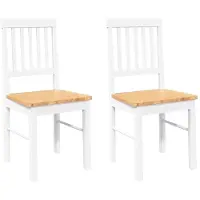vidaXL Esszimmerstühle 2 Stk. Weiß Massivholz Gummibaum
