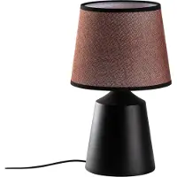 Opviq , Hochwertige Tischlampe (E27, 40W) Schwarz-Braun, 28x28x49 cm | IP20
