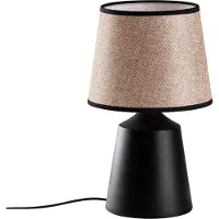 Opviq , Hochwertige Tischlampe (E27, 40W) Schwarz-Beige, 28x28x49 cm | IP20