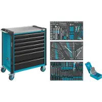 Hazet Assistent, 7 Regale, Stahl, Schwarz, Blau, 40 kg, 4 Rad/Räder, 518 mm
