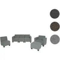 Mendler Modular Sofa-System Couch-Garnitur Lyon 3-1-1-1, Stoff/Textil grau