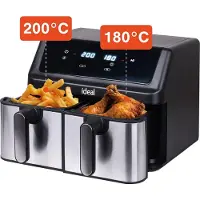 Eldom IDEAL Fettfreie Friteuse doppelt horizontal 9L 8 Funktionen - einschließlich Lebensmittel