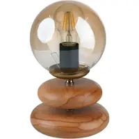 Opviq , Hochwertige Tischlampe (E27, 40W) mit Holzgehäuse, Honig & Eiche, IP20