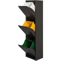 Wellhome Metallischer 3-kammer-mülleimer Und Recyclingbehälter 51l