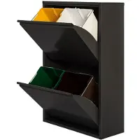 Wellhome Metallischer 4-kammer-mülleimer Und Recyclingbehälter 68l