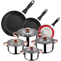 San Ignacio Edelstahl 3er-set Bratpfannen Mehr Kochgeschirr 16cm 20cm 24cm 8 Stücke