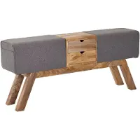 Wohnling Sitzbank mit Schubladen 120 cm Mango lackiert - TUVA