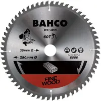 Bahco 60-zahn-kreissägeblatt Mit 0° Feinzahn Und Hartmetallspitze Für Holzwerkstoffe 250 Mm