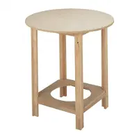 Wellhome Runder Tragetisch Mit Buchenstruktur Ohne Lackierung 70x70x75cm