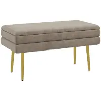 HOMCOM TRUHENBANK mit Stahlbeine, Beige