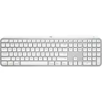 Logitech Master MX Keys S for Mac, Kabellos, RF Wireless + Bluetooth, Scherenschalter, QWERTY, LED, Aluminium, Weiß
