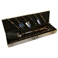 The Garden People Suitcase With Eight Stainless Steel And Wood Werkzeugsatz