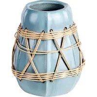 Beliani Dekovase Terrakotta blau 27 cm KAMERING