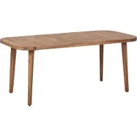 Beliani Gartentisch Hellbraun Akazienholz Rechteckig 180x90 cm für 6 Personen Lattenoptik Lamellenoptik Rustikal Terrasse Out- & Indoor Holztisch