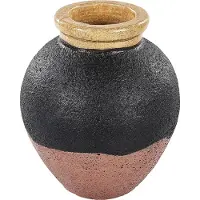 Beliani Dekovase Terrakotta schwarz / rosa 31 cm DAULIS