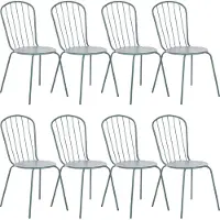Beliani Gartenstuhl 8er Set Hellblau Metall Modern-Optik Gartenmöbel Terrasse Garten Patio