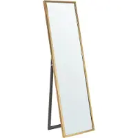 Beliani Stehspiegel Gold 40 x 140 cm Kunststoff Rechteckig Retro Klassisch