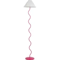 Beliani Stehlampe Rosa mit Metallfuß 161 cm Plisseeschirm Stoffschirm Kegelform Langes Kabel mit Schalter Modern Schlaf- u. Wohnzimmer Beleuchtung
