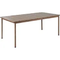 Beliani Gartentisch Dunkler Holzfarbton aus Aluminium 6-Sitzer Witterungsbeständig für Garten Terrasse Außenbereich Outdoor