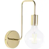 Beliani Wandleuchte Gold mit 32 cm Höhe Lampe aus Metall Wohnzimmer Schlafzimmer Küche Flur Moderne Deckenleuchte Modernes Design