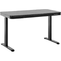 Beliani Schreibtisch Schwarz Faserplatte 120 x 60 cm Verstellbar mit USB-Port Metallgestell Rechteckig Industriell Modern Büro Jugendzimmer Wohnzimmer