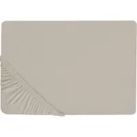 Beliani Spannbettlaken Baumwolle taupe 200 x 200 cm JANBU